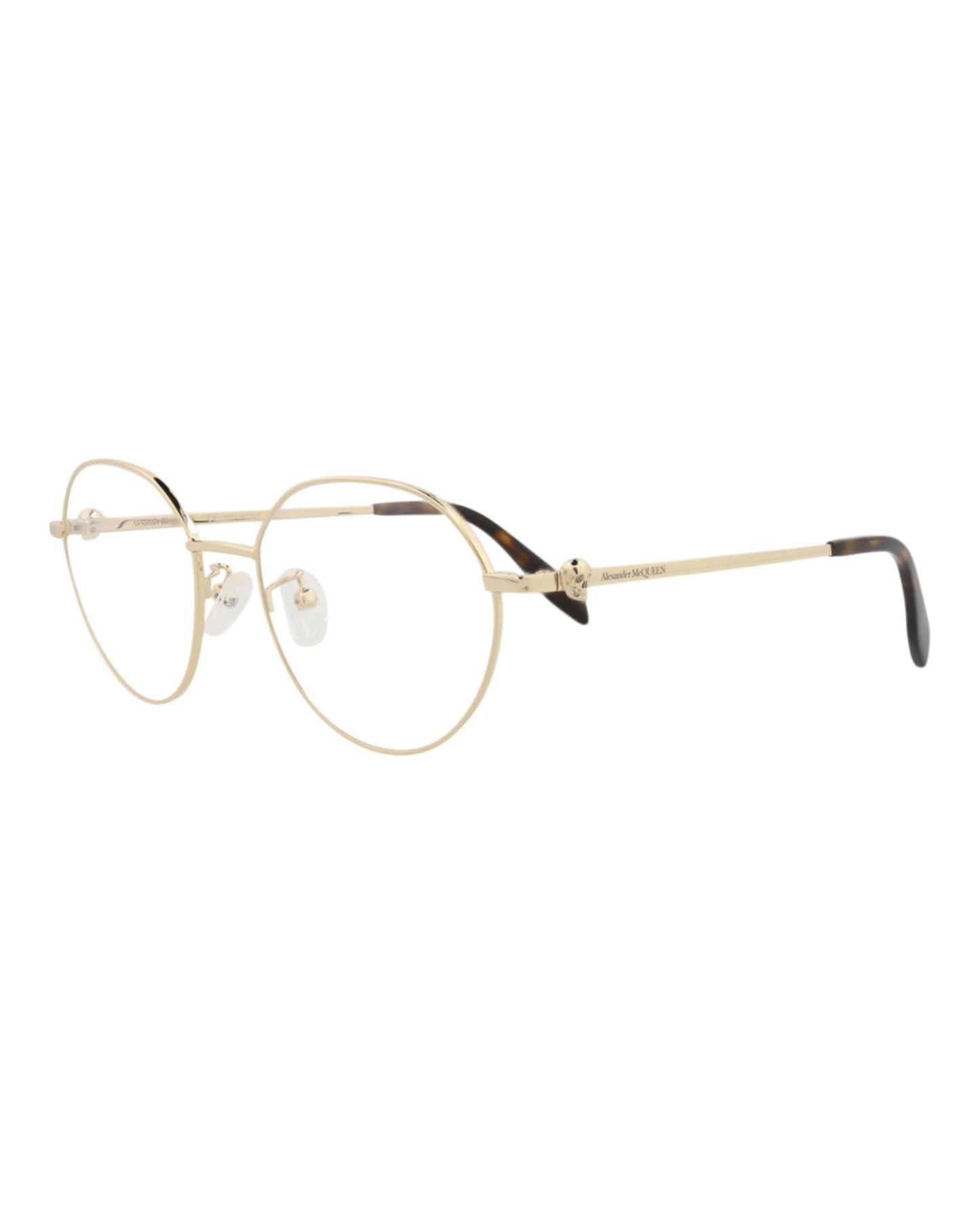 Alexander McQueen Round-Frame Metal Optical Frames