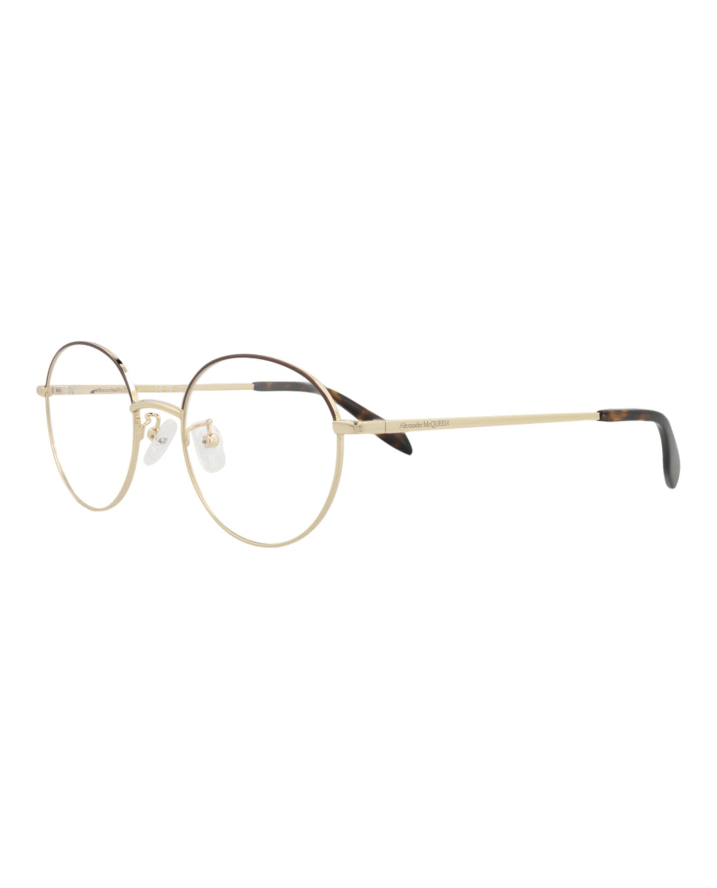Alexander McQueen Round-Frame Metal Optical Frames