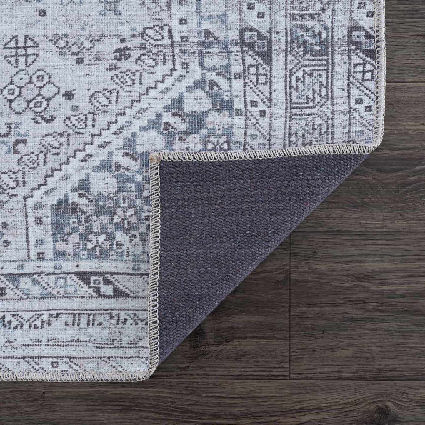 Barny Gray Denim Washable Rug - Clearance