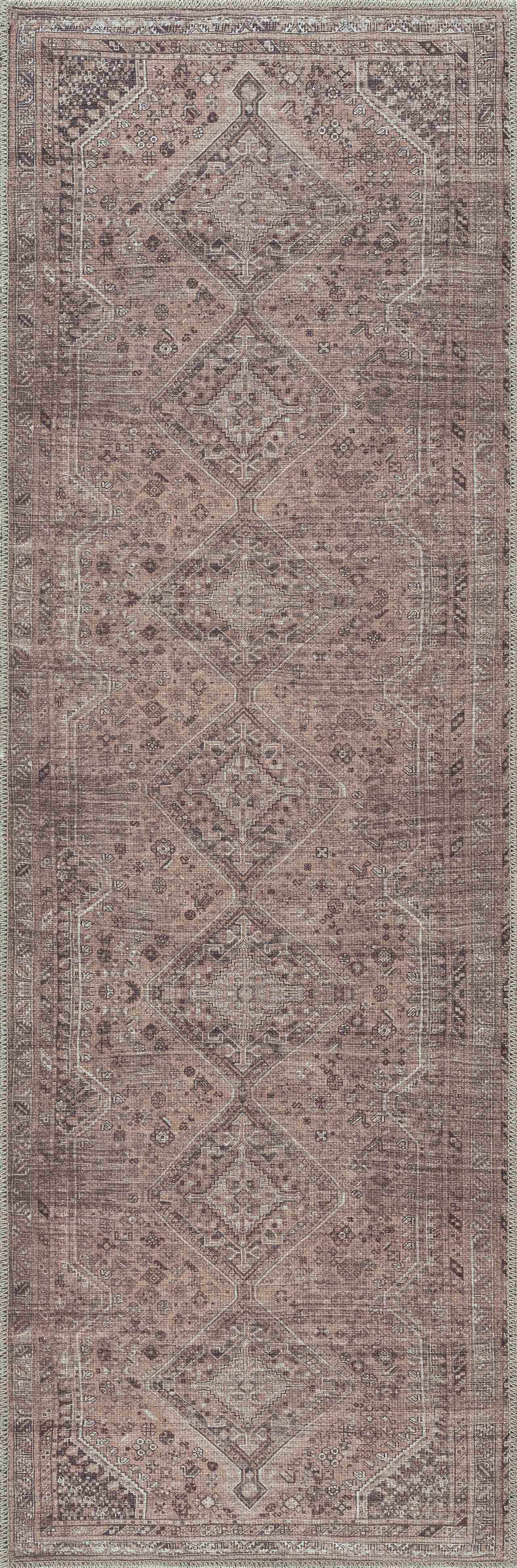 Barny Brown Flat Pile Washable Rug - Clearance