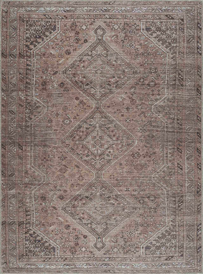 Barny Brown Flat Pile Washable Rug - Clearance