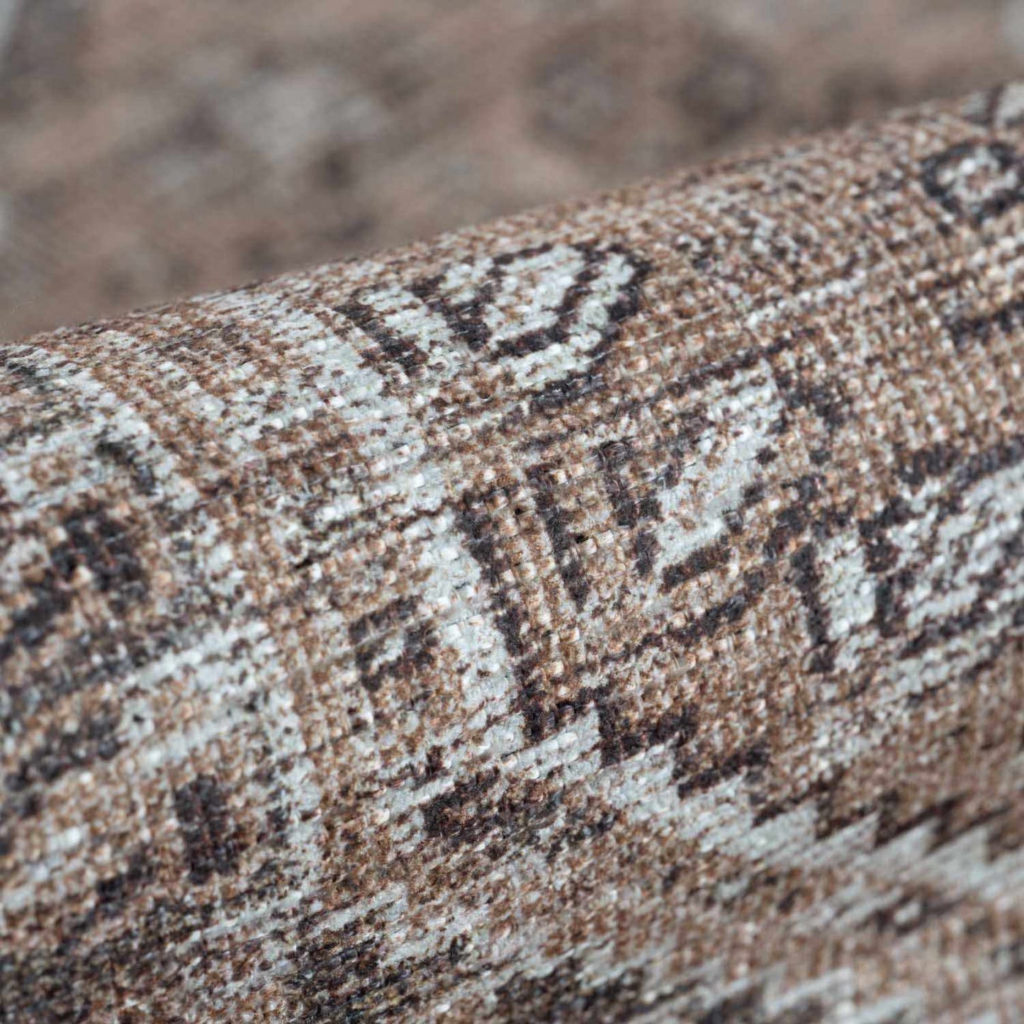 Barny Brown Flat Pile Washable Rug - Clearance
