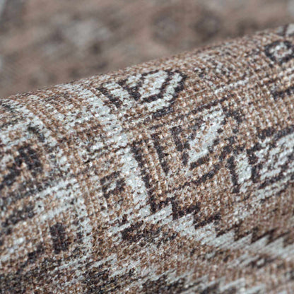 Barny Brown Flat Pile Washable Rug - Clearance