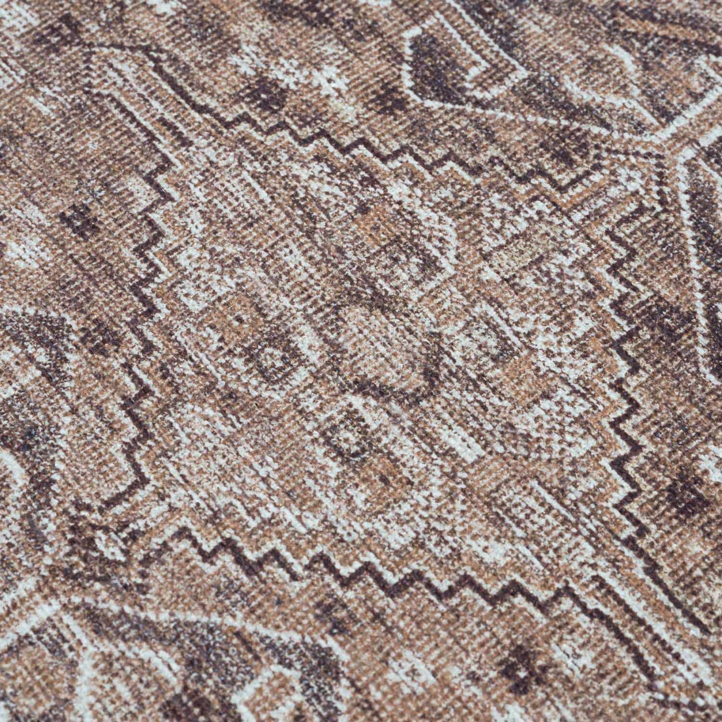 Barny Brown Flat Pile Washable Rug - Clearance