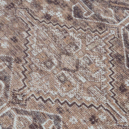 Barny Brown Flat Pile Washable Rug - Clearance