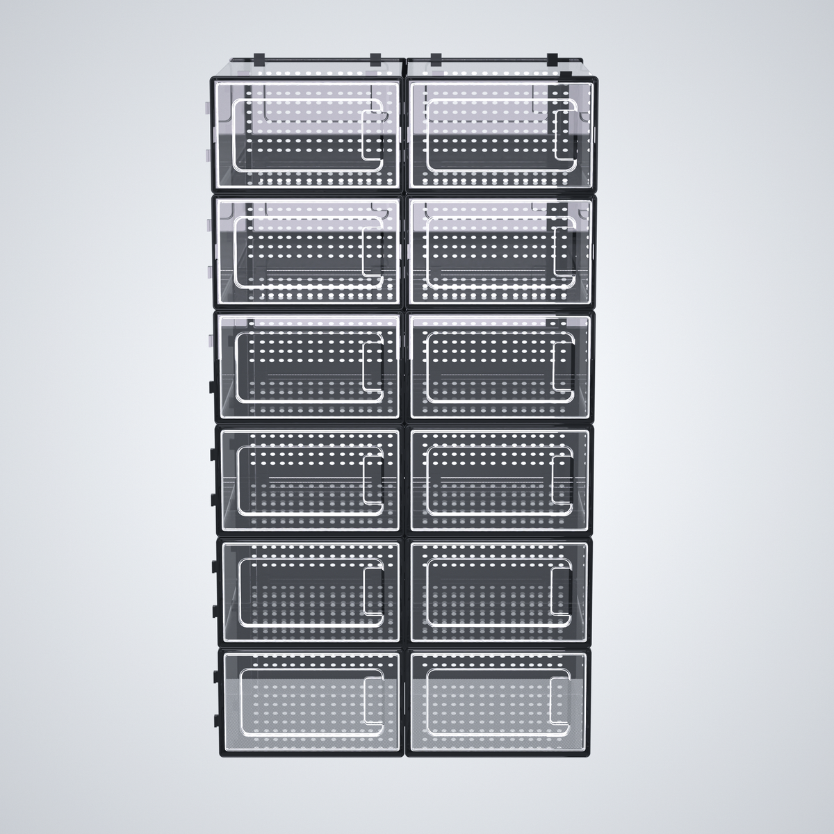 12 Pack of Plastic Stackable Shoe Boxes