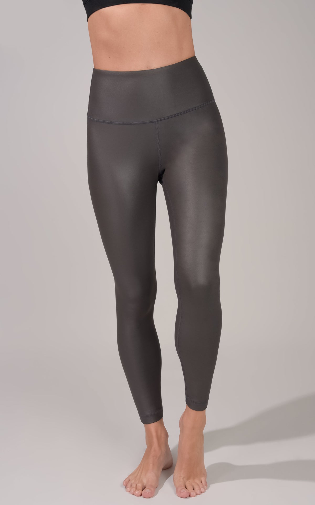 90 Degree by Reflex Interlink Faux Leather High Waist Cire 7/8 Ankle