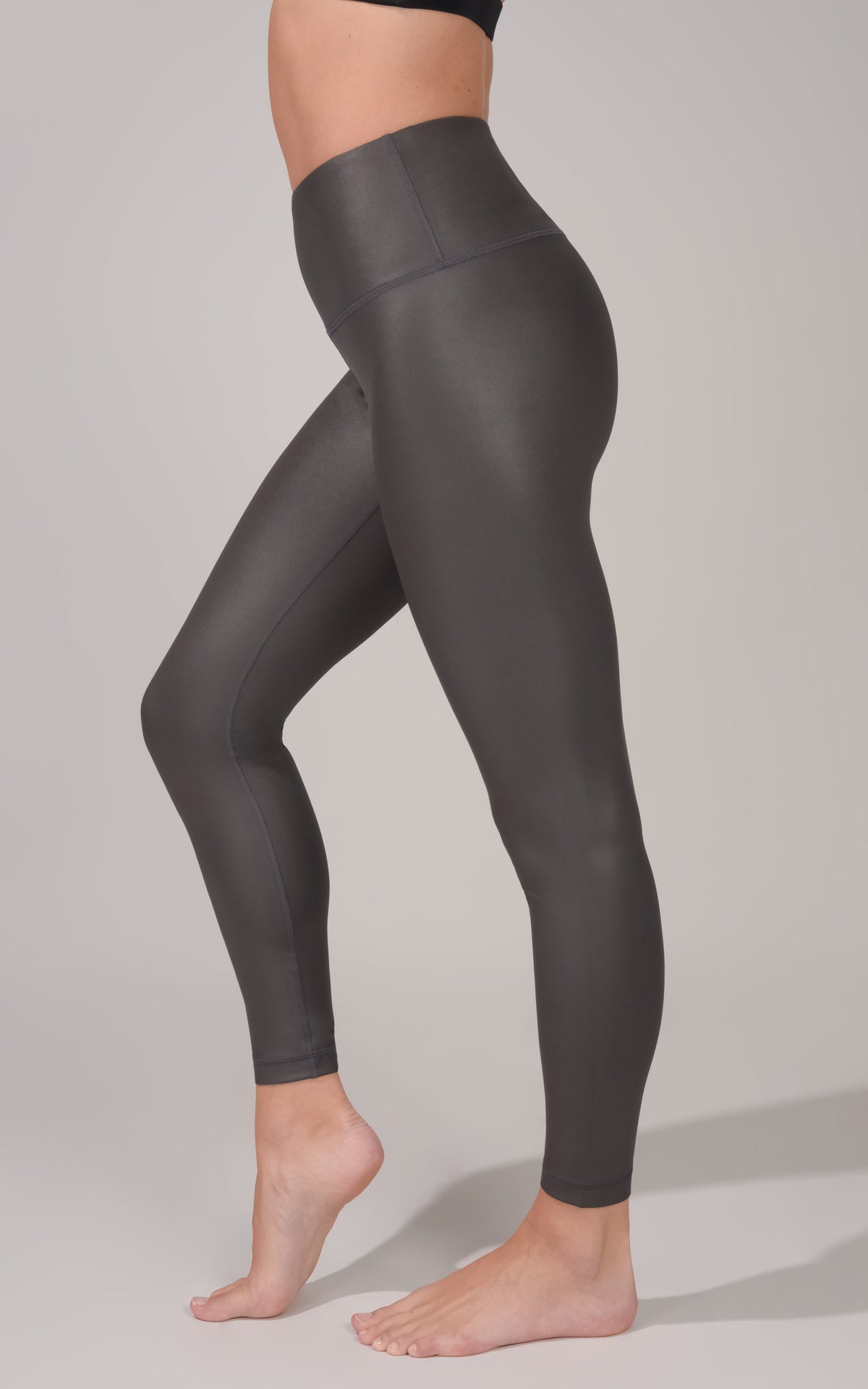 90 Degree by Reflex Interlink Faux Leather High Waist Cire 7/8 Ankle