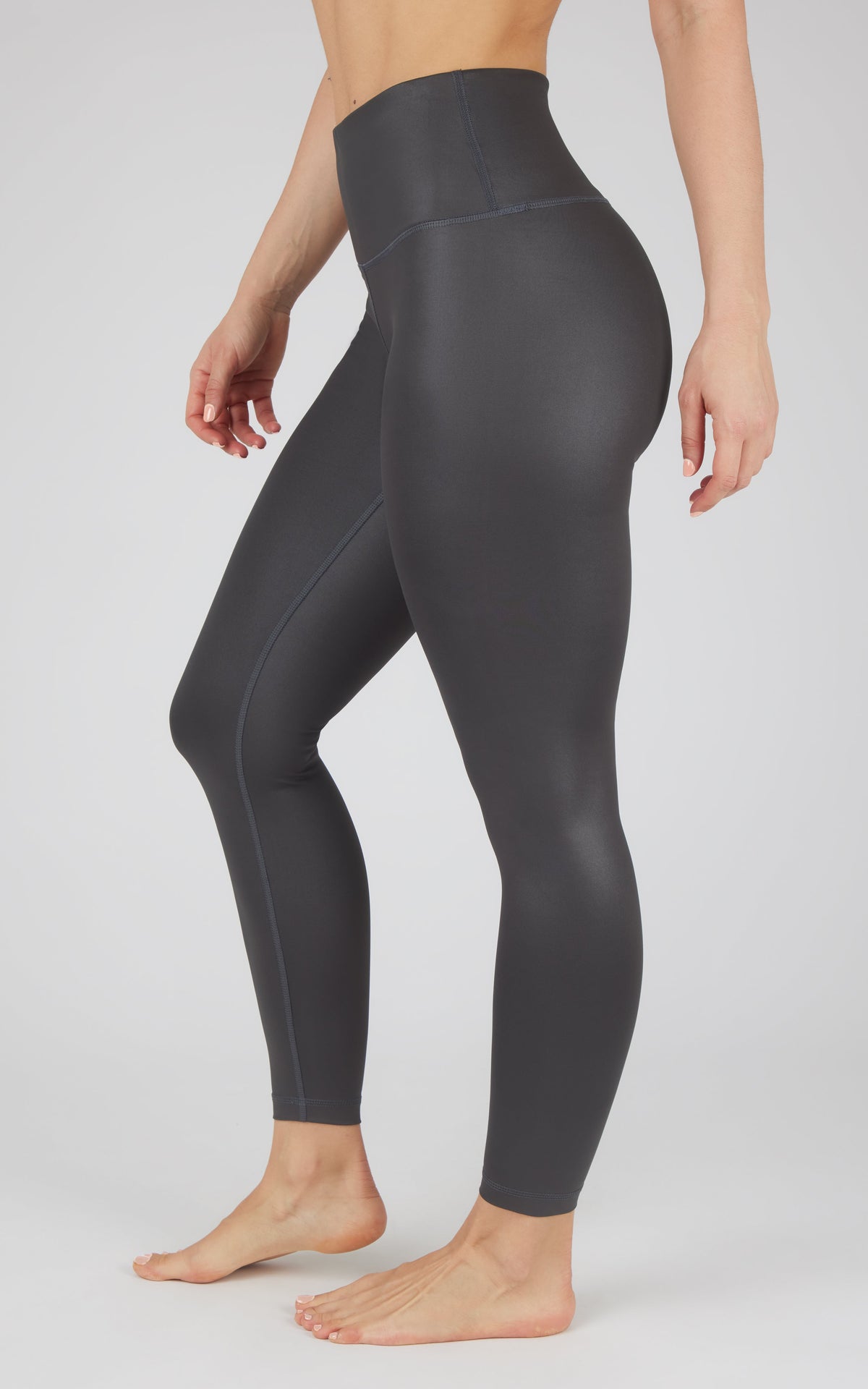 90 Degree by Reflex Interlink Faux Leather High Waist Cire 7/8 Ankle