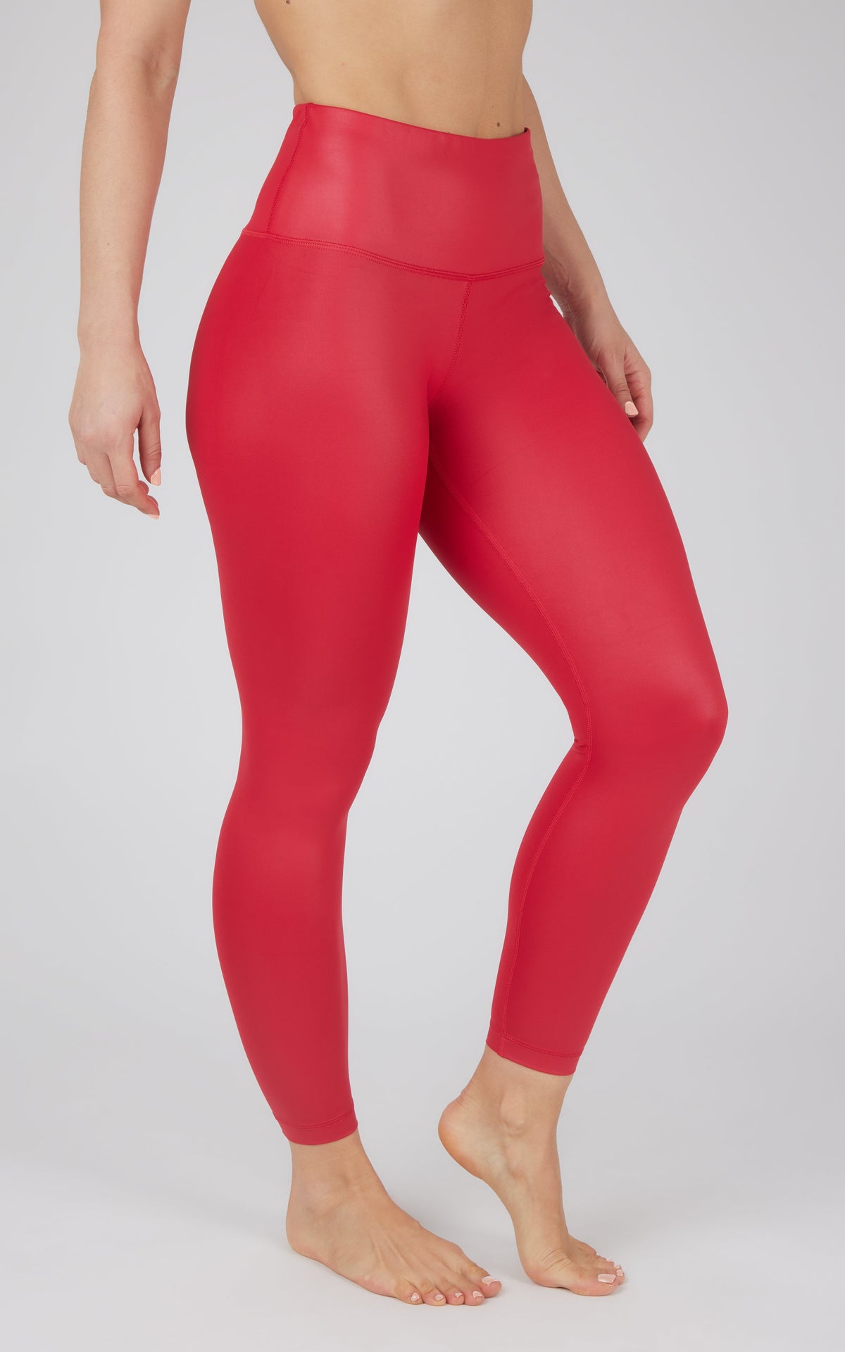 90 Degree by Reflex Interlink Faux Leather High Waist Cire 7/8 Ankle