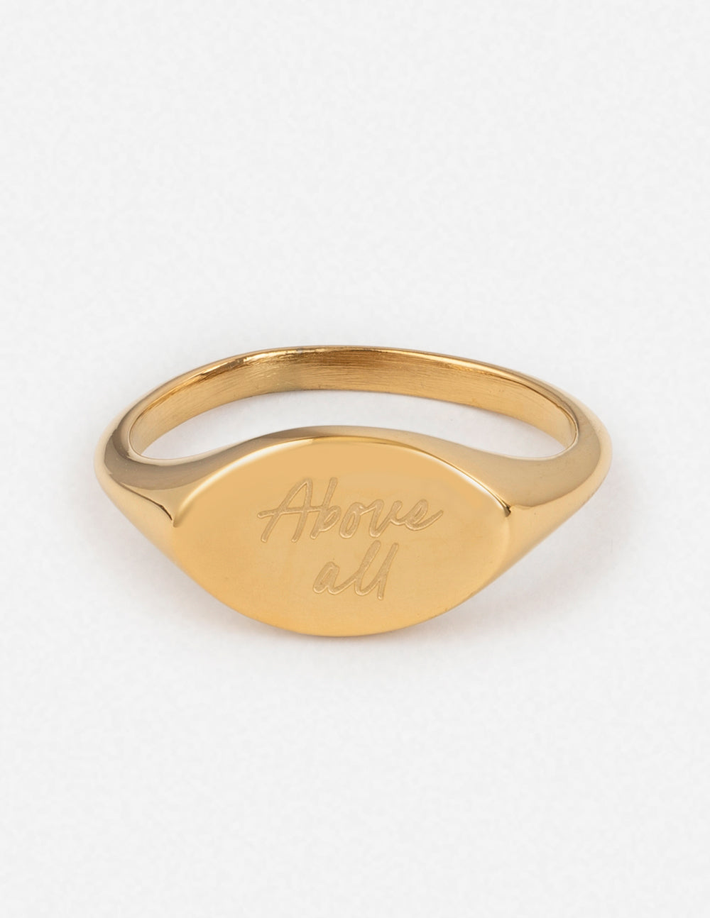 Elevated Faith Above All Oval Signet Ring