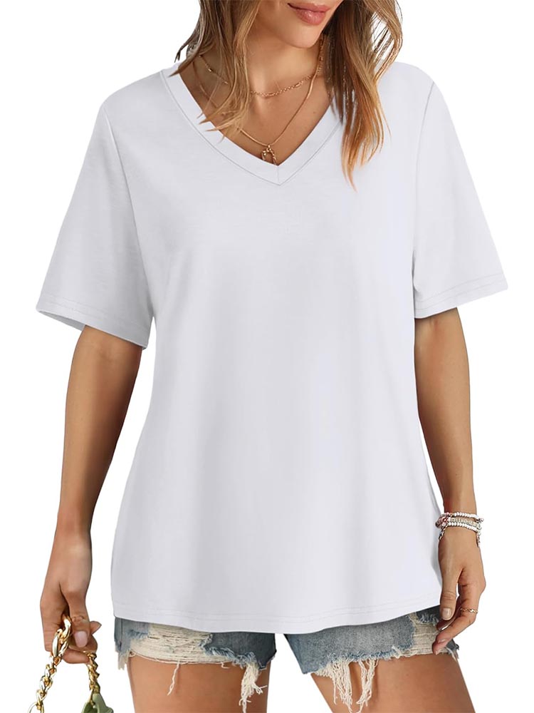 Womens V Neck Short Sleeve T Shirts
