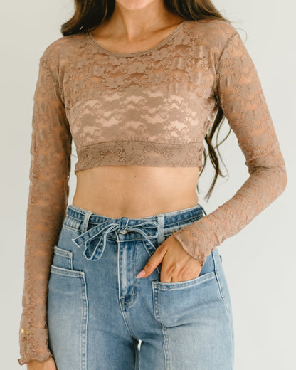 Full Lace Long-Sleeved Halftee