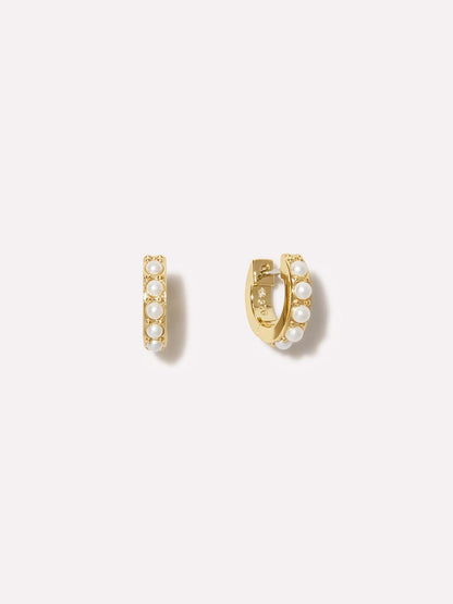 Ashley Pearl Huggie Hoops