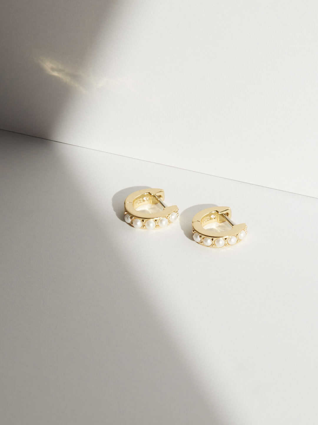 Ashley Pearl Huggie Hoops