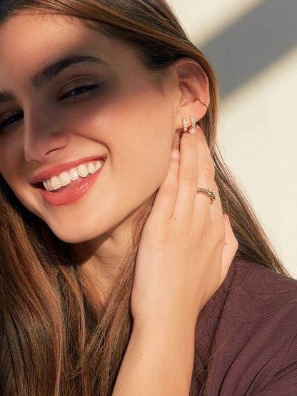 Ashley Pearl Huggie Hoops