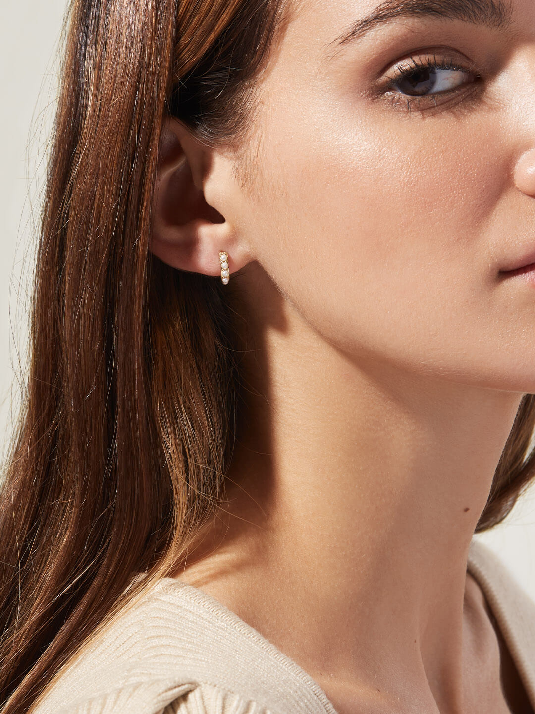 Ashley Pearl Huggie Hoops