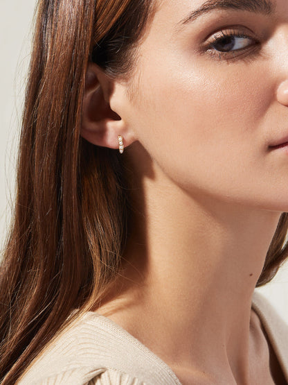 Ashley Pearl Huggie Hoops