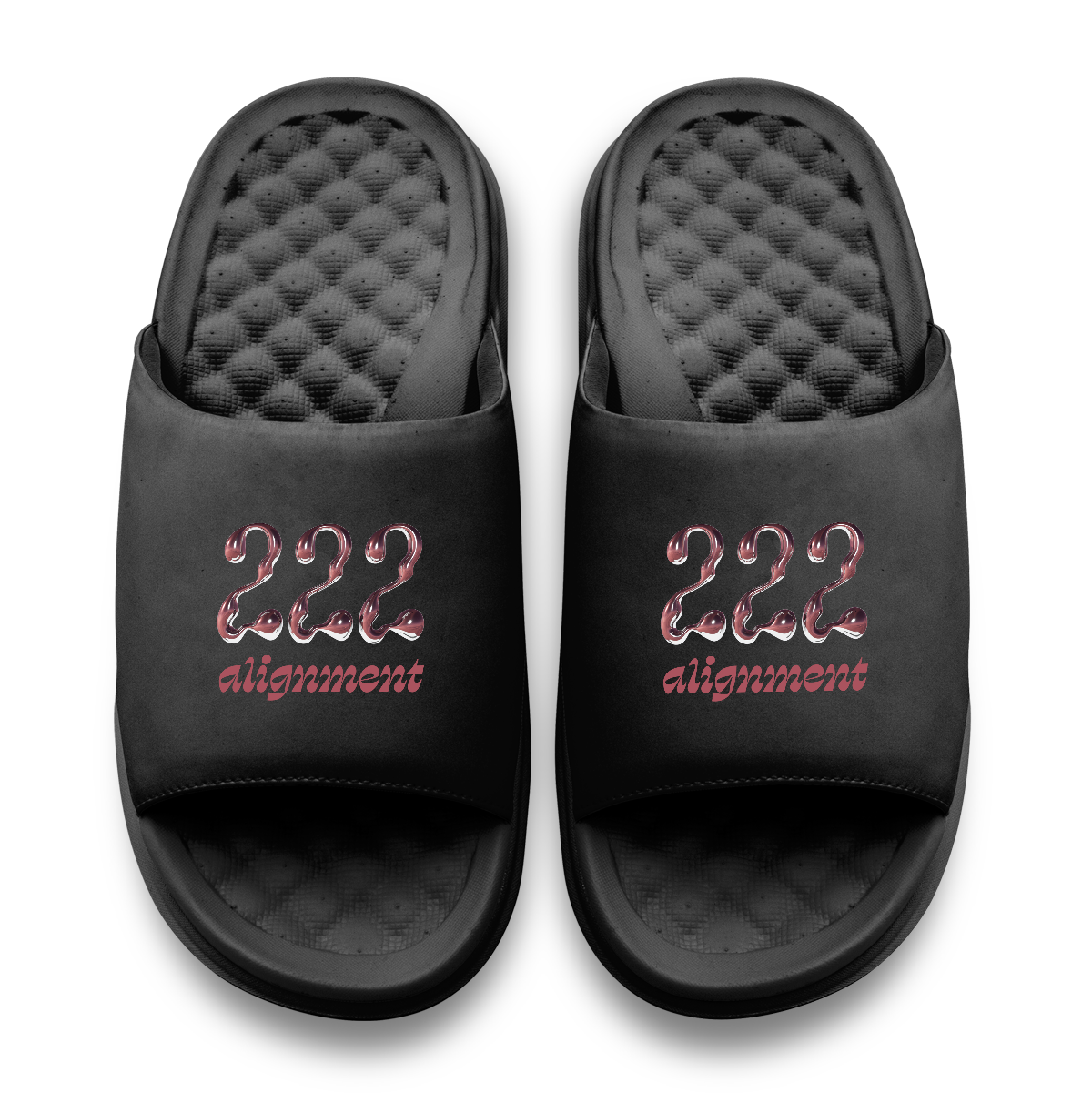 222 Angel Number Motive Slide Sandals