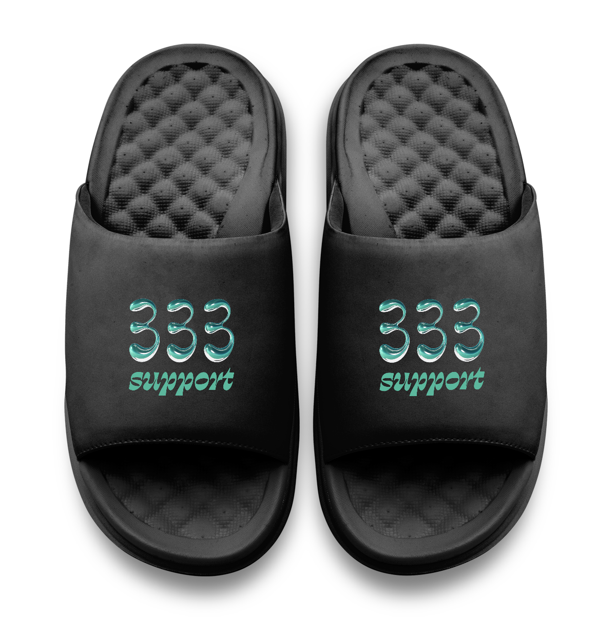 333 Angel Number Motive Slide Sandals