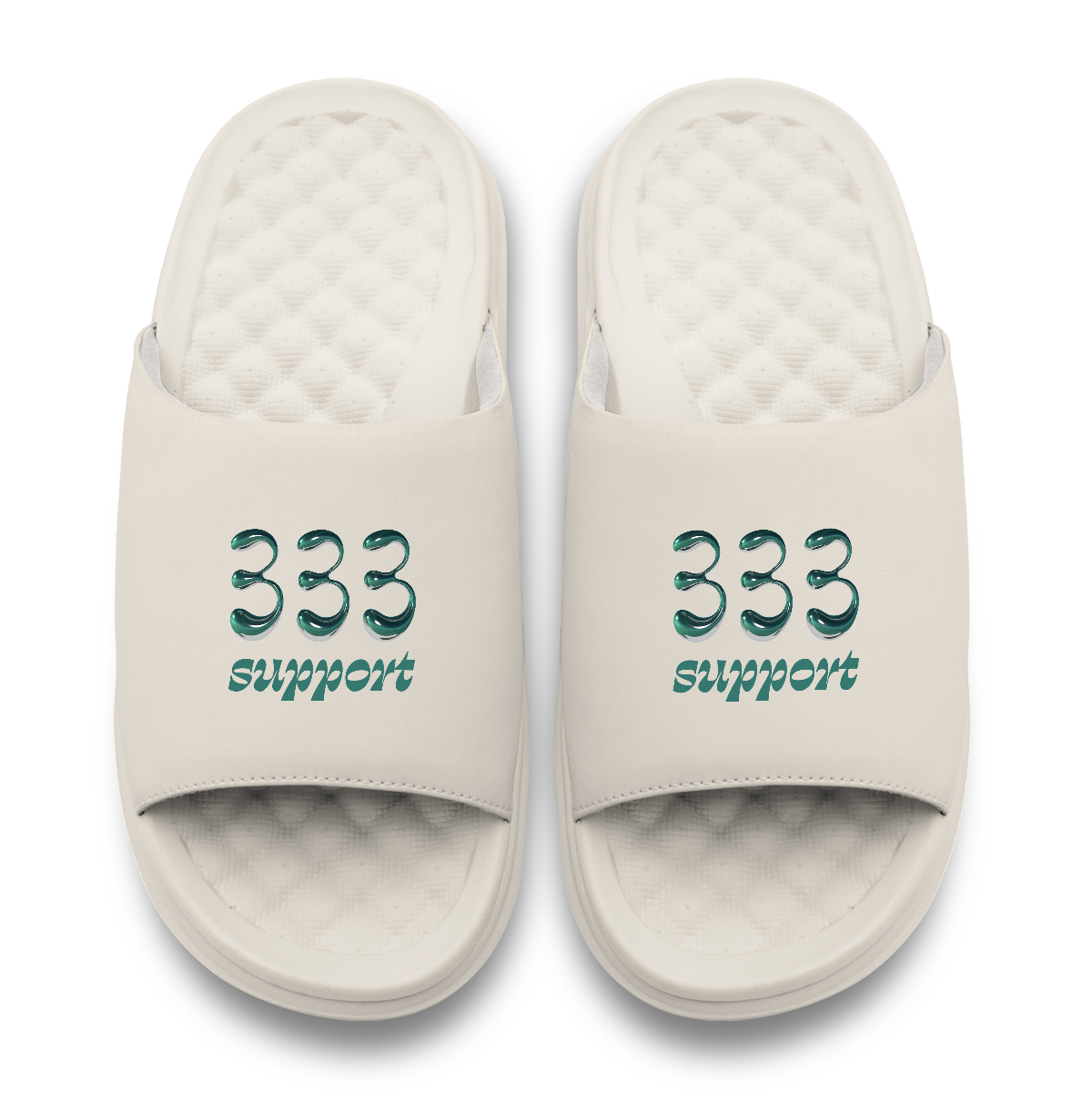 333 Angel Number Motive Slide Sandals