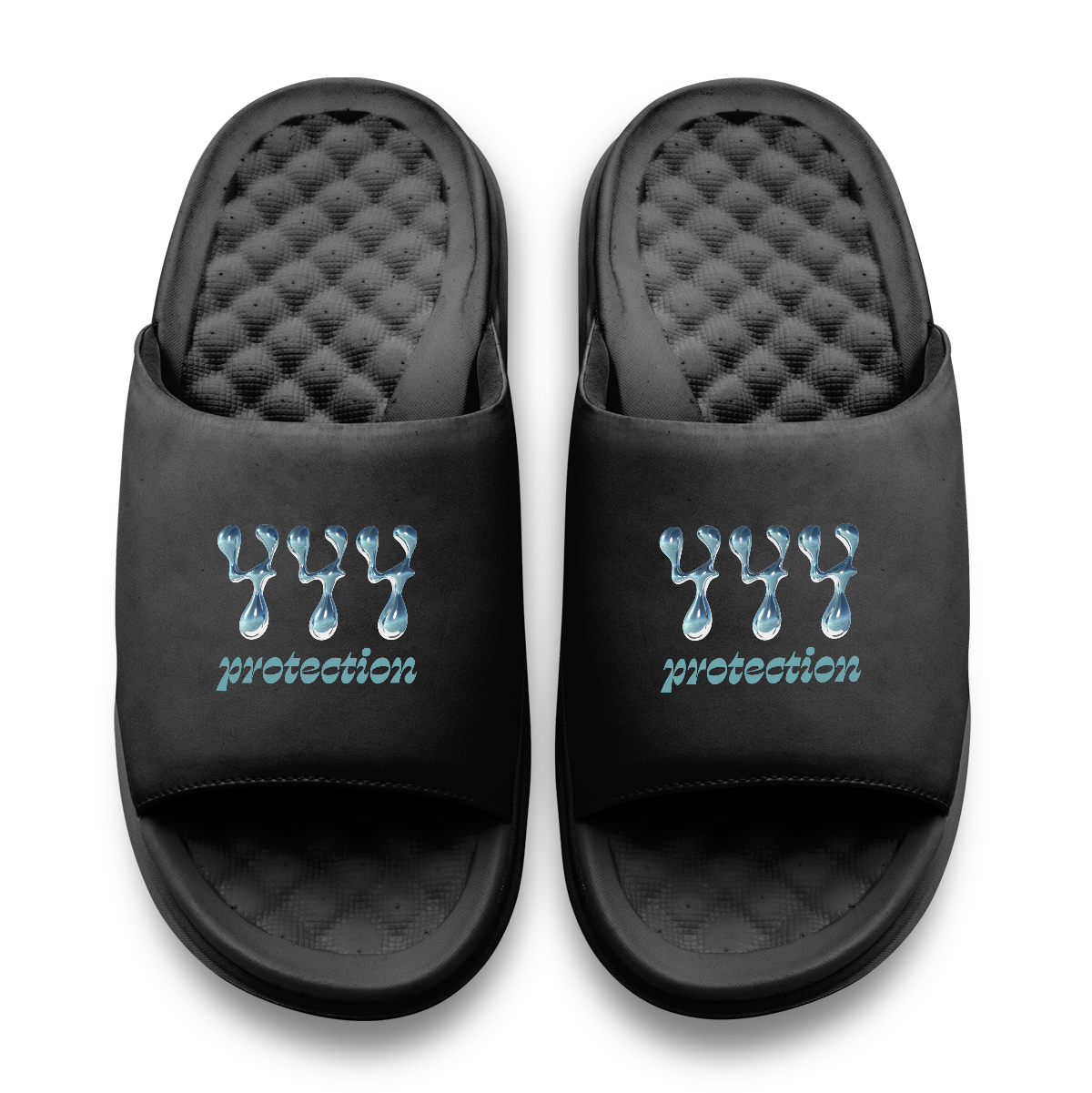444 Angel Number Motive Slide Sandals