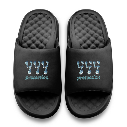 444 Angel Number Motive Slide Sandals