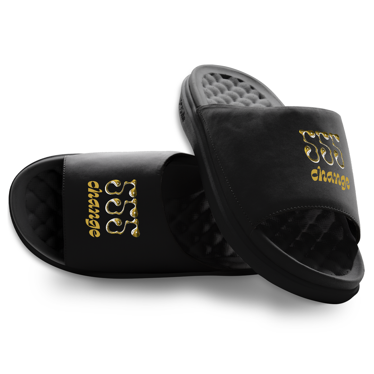 555 Angel Number Motive Slide Sandals