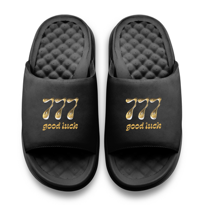 777 Angel Number Motive Slide Sandals