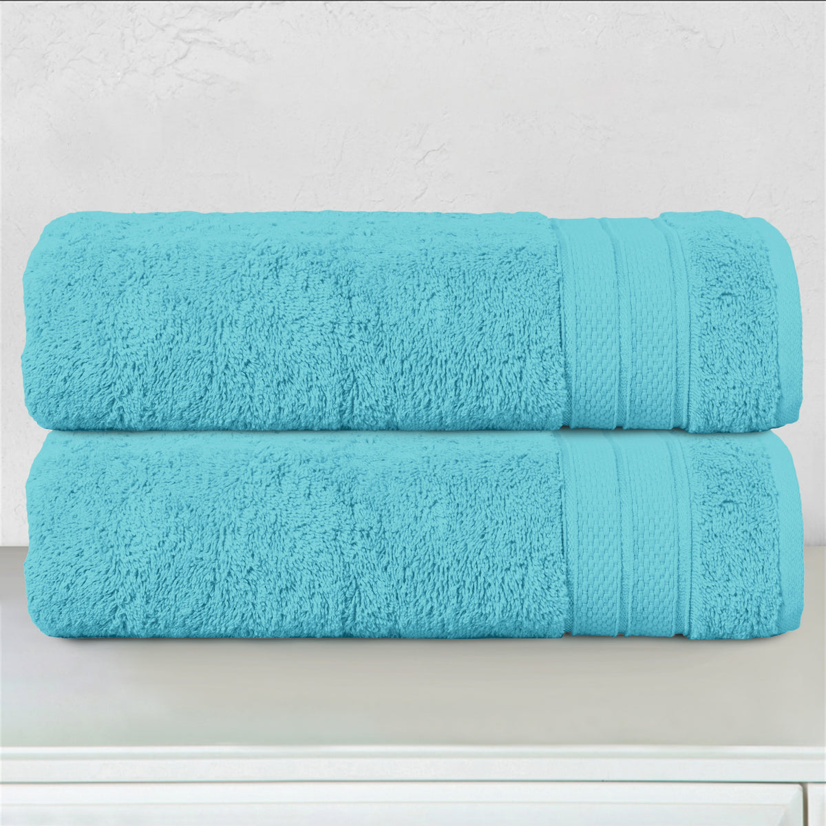 Elegant Comfort 2-Piece Turkish Cotton Three Line Popcorn Bath Towel Set, 27 x 54 inch