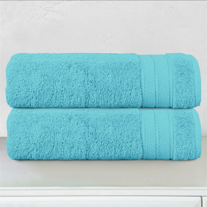 Elegant Comfort 2-Piece Turkish Cotton Three Line Popcorn Bath Towel Set, 27 x 54 inch