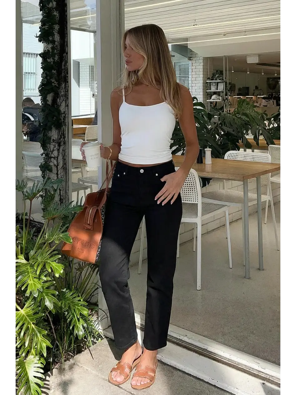 Alessandra Tummy Control High Rise Ankle Slim Straight Jeans