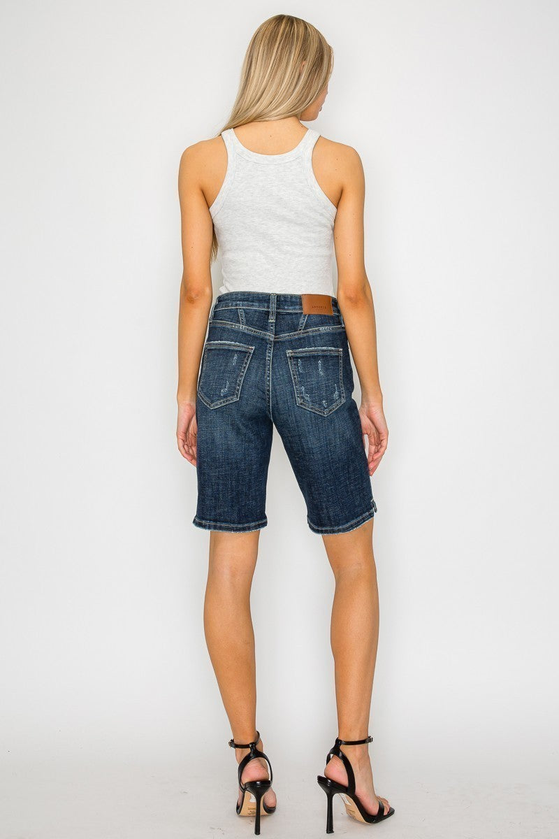 Celeste Dark Wash High Rise Bermuda Jeans