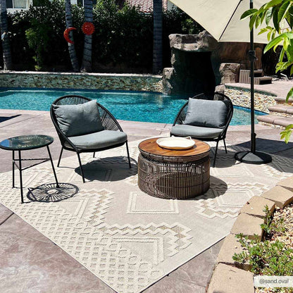 Arwid Bone Outdoor Area Rug - Clearance