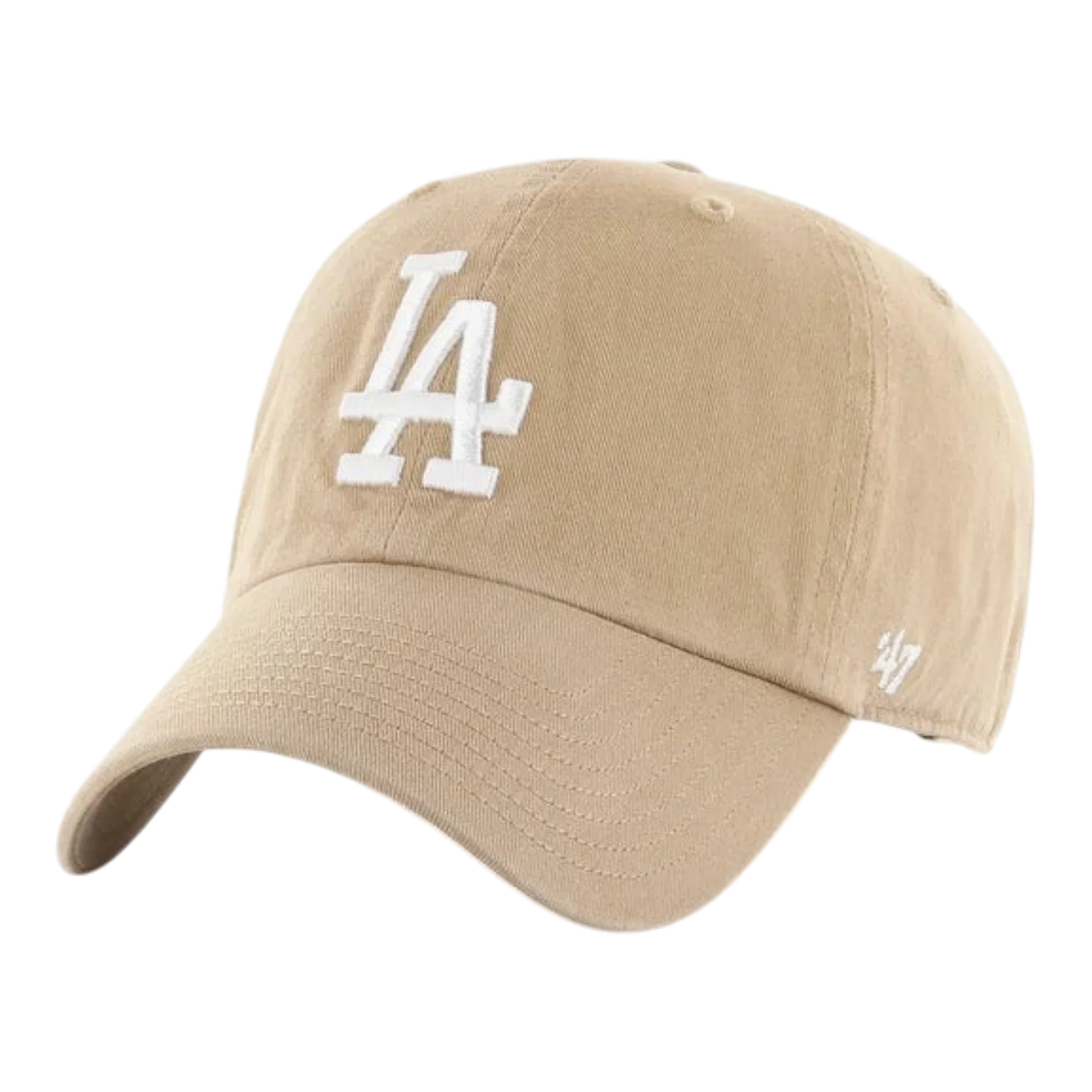 47 Brand Clean Up Los Angeles Dodgers Strapback Hat — Khaki Adjustable Cap