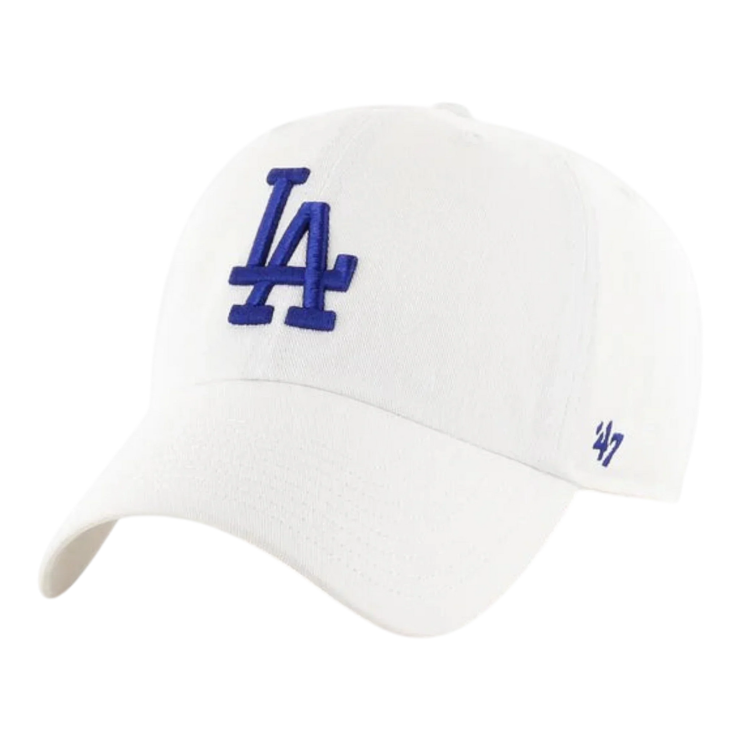 47 Brand Clean Up Los Angeles Dodgers Strapback Hat — White Adjustable Cap