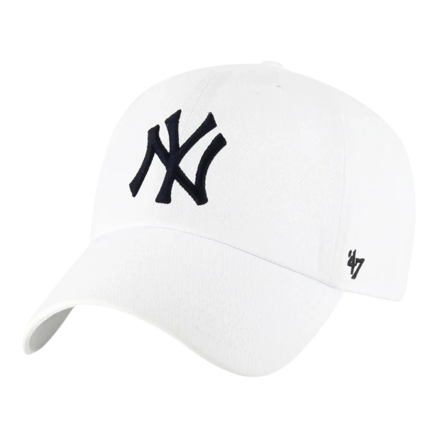 47 Brand Clean Up New York Yankees Strapback Hat — White Adjustable Cap