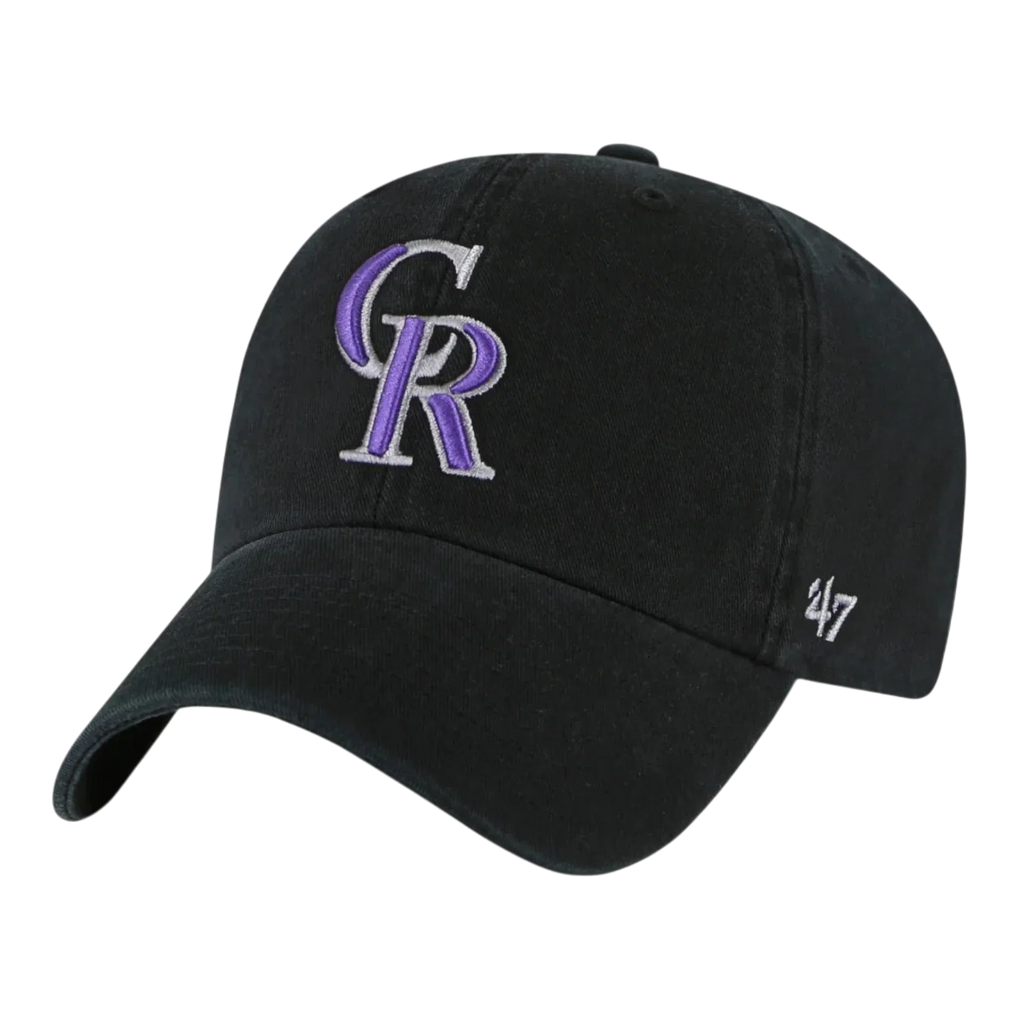 47 Brand Clean Up Colorado Rockies Strapback Hat — Black Adjustable Cap