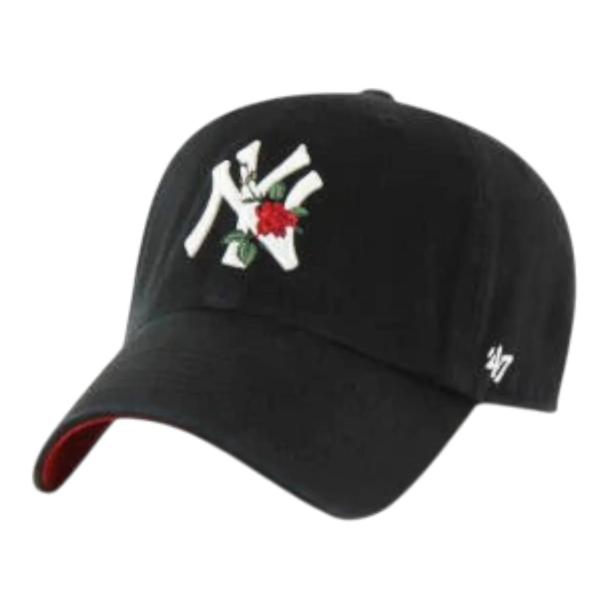 47 Brand Clean Up New York Yankees Thorn Strapback Hat — Black Adjustable Cap