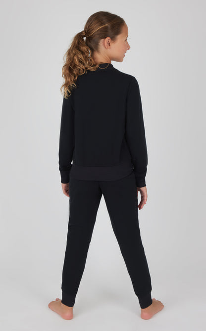 90 Degree by Reflex Girls 2 PC Terry Crossover Long Sleeve Top + Brushed Jogger Set