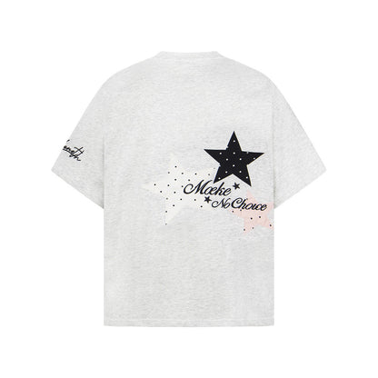 Five pointed star short sleeved T-shirt