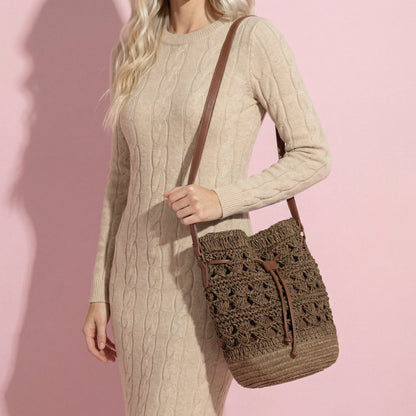 Anna-Kaci Women's Bohemian - Style Crochet Shoulder Bag