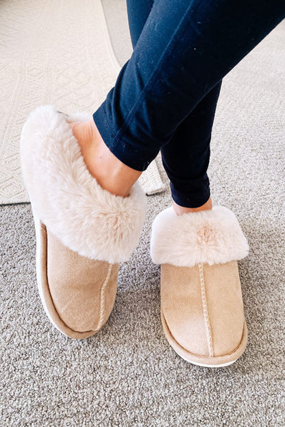 Threaded Pear Molly Plush Suede Winter Home Slippers