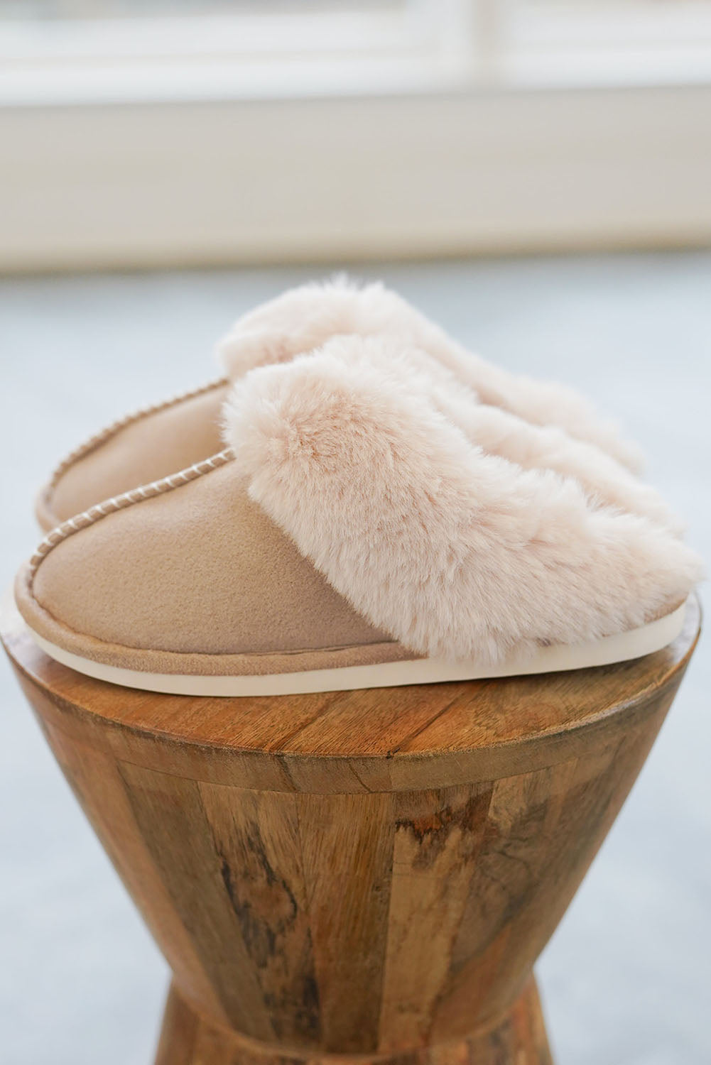 Threaded Pear Molly Plush Suede Winter Home Slippers