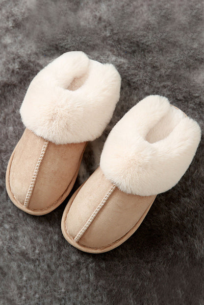 Threaded Pear Molly Plush Suede Winter Home Slippers