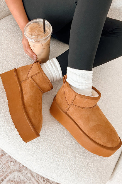 Threaded Pear Anna Fur Lined Suede Ankle Snow Boots