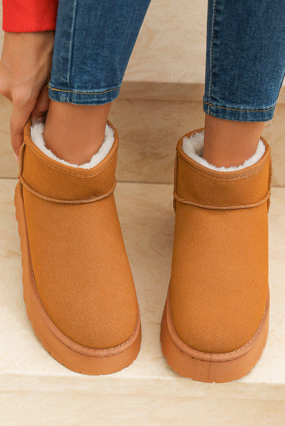 Threaded Pear Anna Fur Lined Suede Ankle Snow Boots