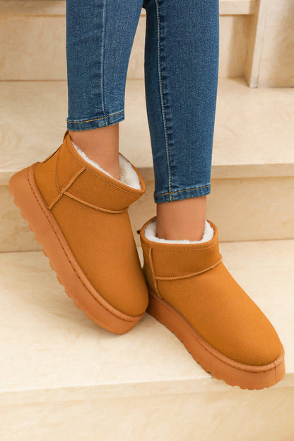 Threaded Pear Anna Fur Lined Suede Ankle Snow Boots