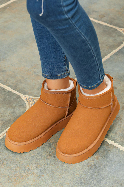 Threaded Pear Anna Fur Lined Suede Ankle Snow Boots
