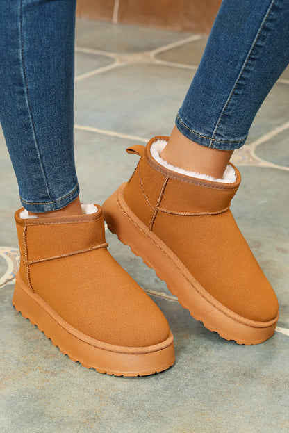 Threaded Pear Anna Fur Lined Suede Ankle Snow Boots